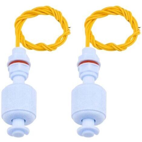 Lot de 2 capteurs de niveau d'eau, flotteur liquide pour hydroponiques, jardinage, aquarium, piscine – 10 W, 52 mm (1/4)