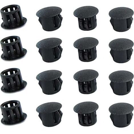 Bouchons ronds en plastique (noirs, 8mm), 20 pièces, couvercles de trous de meubles, couvercles de trous en plastique, bouchons de perçage pour serrures de trous de meubles (1/4)