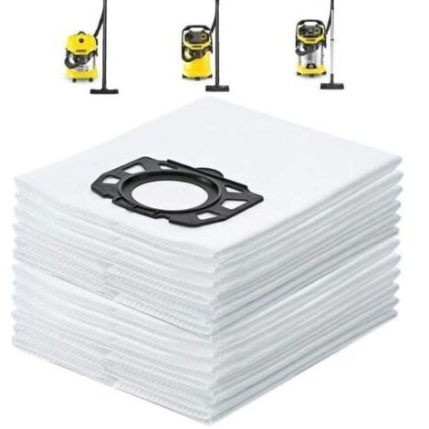 Lot de 10 Sacs pour Aspirateur Karcher wd4 wd5 wd6 mv4 mv5 mv6 Sac d'aspirateur lavable (1/4)