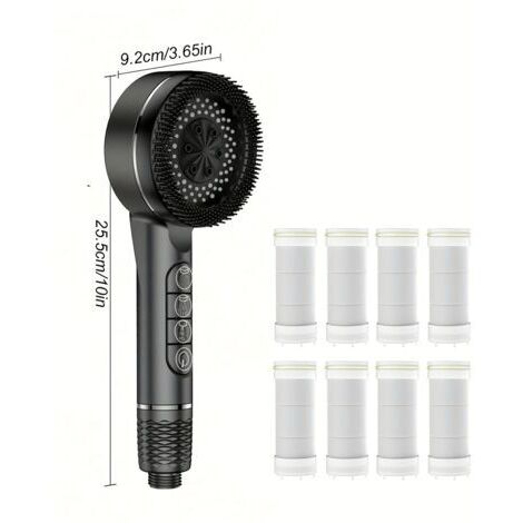 Pommeau de Douche Filtrant avec 4 Modes de Massage – 8 Cartouches Incluses (1/5)