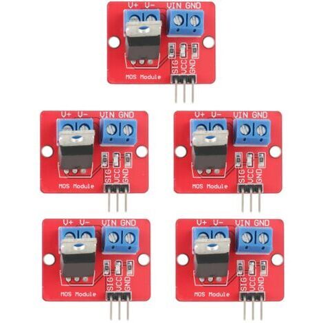 Lot de 5 modules de commande MOSFET 3,3 V/5 V, sortie PWM, tension de sortie 0-24 V (1/5)