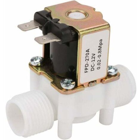 DC12V G1/2 Électrovanne，NC/normalement fermé Vanne D'eau Solénoïde Électromagnétique Electrovanne Valve，convient à la machine à laver, au distributeur d'eau，à l'irrigation par pulvérisation du jardin (1/4)