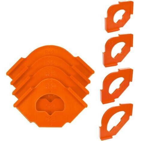 Lot de 4 gabarits de défonceuse pour le travail du bois avec positionnement rapide R20-R40 Coins arrondis Gabarits de rayon