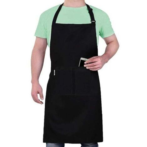 Tablier de cuisine femme, Étanche avec 2 Poches, Tablier cuisine homme Réglable avec de Longues Lanières, Professionnel Tabliers Homme Femme, (1/4)