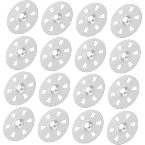 500 Pièces Rondelles Métalliques de Fixation pour Panneaux Isolants Rondelles Plates Six pour Plaques Mousse Rigide Support Vis pour Plaques de Plâtre (1/4)
