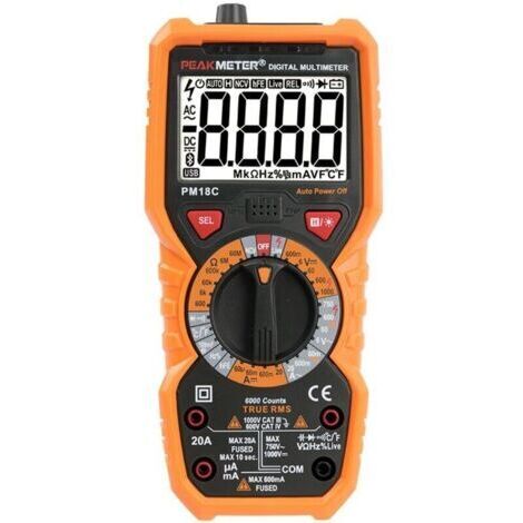 Multimètre numérique PM18C AC DC Testeur électrique numérique automatique Voltmètre sans contact Ampèremètre Ohmmètre Détecteur de tension Maintien avec affichage rétroéclairé (1/4)