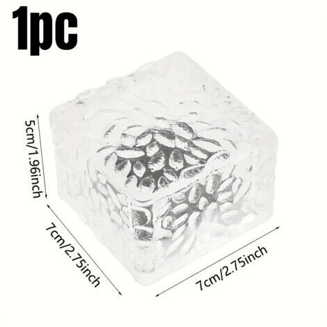 Lampes Solaires d’Allée Effet Cube Roche de Glace – LED avec Capteur de Lumière pour Jardin et Décorations Festives (1/5)