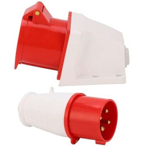 Prise de Courant 4 Broches 32A, Connecteur D'alimentation Triphasé, Prise Industrielle étanche Montée en Surface AC 380V-415V,prises, convertisseurs