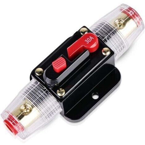 30A Auto Disjoncteur, Auto Disjoncteur Protection De Voiture 12V-24V DC, Auto Disjoncteur pour Voiture avec Commutateur Manuel de Réinitialisation de Fusible pour Voiture Bateau Camion Camping (1/4)