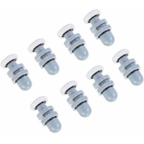 8pcs Rouleau de Porte de Douche Plastique Durable coulissante Porte de Piste de roulement Roue Porte de Verre de Salle de Bains(25mm) (1/4)