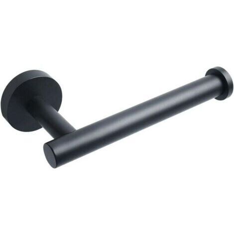 Porte-Papier toilette En Acier Inoxydable mat en SUS304 , Distributeur De Porte-Rouleau De Papier Hygiénique À Moitié Ouvert, Soutienmural Rond Pour Salle De Bain Et Cuisine ---- Noir (1/4)