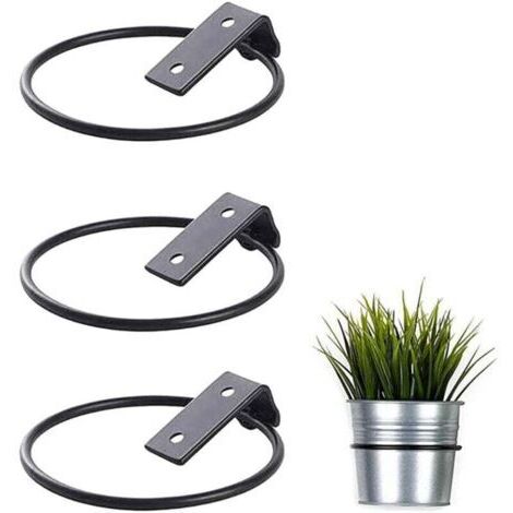 Lot de 3 Support Mural pour Pot de Fleur,Support de pot de Fleur Pliable en Métal, mur de Support de pot de Fleur Extérieur de Jardin à la Maison (17,5 x 15 x 6,2 cm)-OUYLAF (1/4)