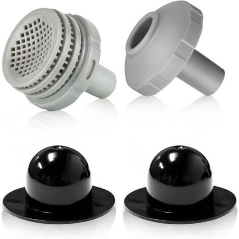 Raccord De Piscine Ø 32 Mm, Kit De Raccordement Piscine Ø 32 Mm, Raccord De Filtre De Piscine, Buse De Refoulement Piscine Hors Sol, Filetage Femelle avec Vis (Crépines + Buse + Bouchons) (1/4)
