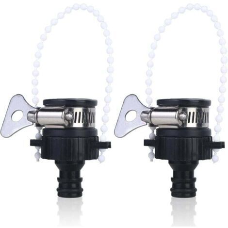 Lot de 2 raccords de robinet Raccords de robinet de cuisine universels ronds de 20 à 24 mm Collier réglable en acier inoxydable pour tuyau d'arrosage (1/4)