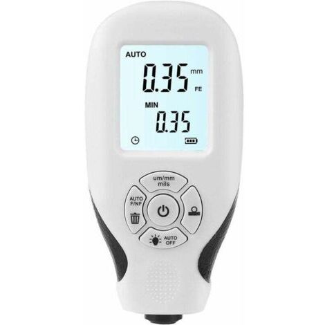 Jauge d'épaisseur de peinture numérique pour voiture usagée, jauge d'épaisseur de peinture, jauge magnétique vérification de contraste élevé, écran LCD rétroéclairé (white, 10.3X5.2X2.5cm) (1/4)
