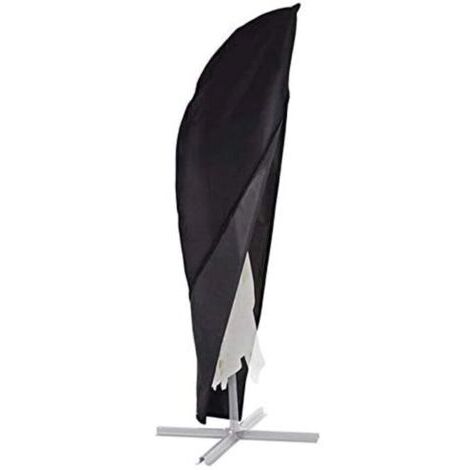 Housse de parasol imperméable, grande housse de parasol déporté robuste avec fermeture éclair 265 cm (50 x 70 x 40 cm) - Noir (1/4)