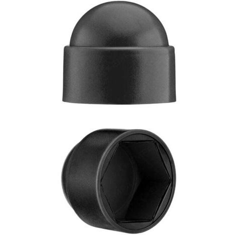 Cache-écrous M10 pour clé de 17 Noir 100 pcs (1/3)