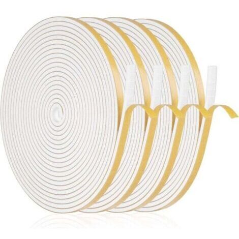 Joint Fenetre Isolation Anti Froid, 20m Joint Porte d'entrée Mousse Adhésif 6 x 3mm Bande Etancheite Autocollante Isolant Fenêtre Contre le vent, Anti pluie, Anti-bruit (Blanc) (1/4)