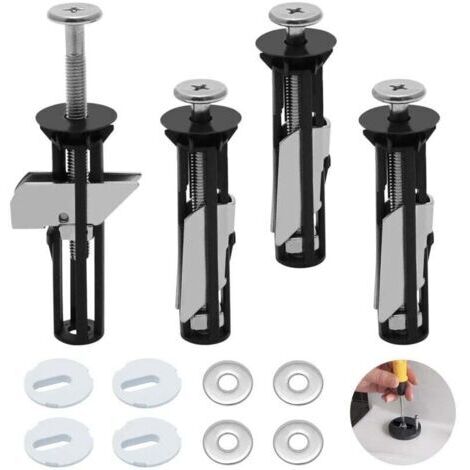 Vis de Siège de Toilette en Acier Inoxydable - Kit de 4 Boulons de Remplacement (1/4)