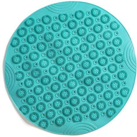 Tapis de Bain de Massage Rond Tapis Douche Antidérapant Tapis de Salle de Bain Tapis de Douche Lavable en Machine Tapis de Baignoire avec Trous de Drainage et Ventouses,55x55cm,Vert, 1pcs (1/4)