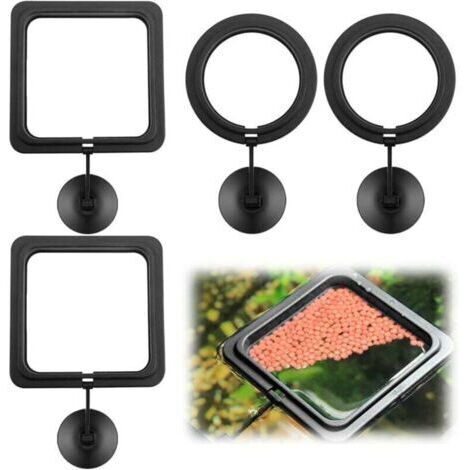 Ensemble d'alimentation pour aquarium 4 pièces : anneau d'alimentation, anneau d'alimentation carré pour poissons (1/4)