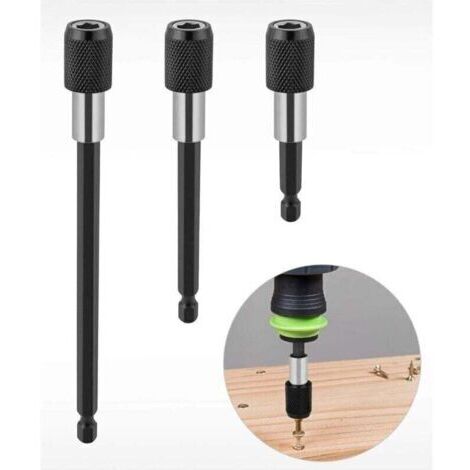 Porte-embout changement rapide, rallonge de perceuse magntique, 1/4\", porte-cl, adaptateur de tte de forage, jeu d\'arbres hexagonaux pour perceuse, tournevis, embouts et tournevis main, 3 pice (1/4)