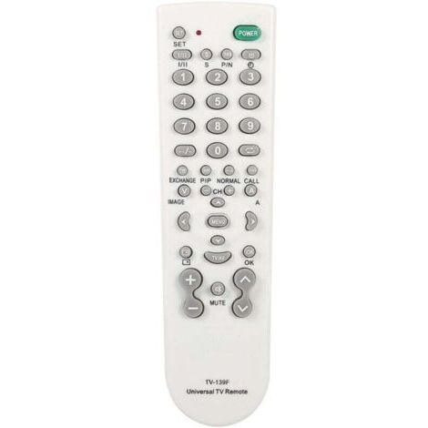 Télécommande TV intelligente universelle, 1 pièce, contrleur de remplacement TV-139F blanc (1/4)