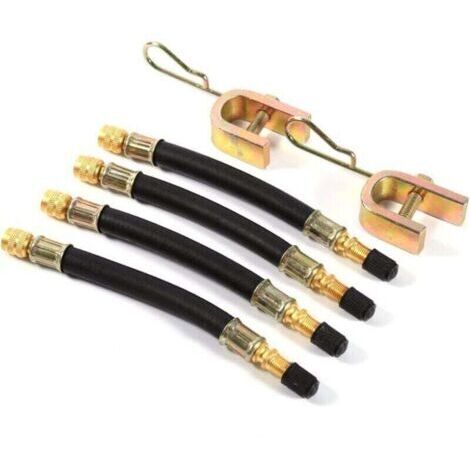 4pcs Extension Valve de Pneu et 2pcs Pinces, Longueur 15cm, Pneu Valve Rallonge, Pneu Valve de Adaptateur, Air Pneu Valve Extension, pour Pneu de Camion, Bus et Remorque (1/4)