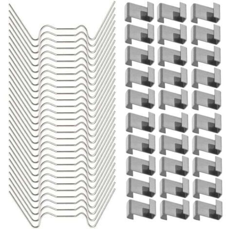 100 Pcs Clips de Fixation pour vitre de Verre à Effet de Serre en Acier Inoxydable (avec 50 Clips de Fil W pour vitrage en Serre et 50 Clips de chevauchement en Z pour vitrage de Serre) (1/4)