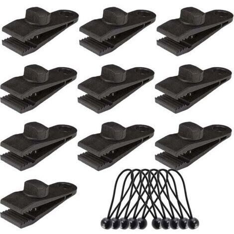 10 Sets Clip Bache Clip de Bâche Auvents Clip Pince à Bâche Pince pour Tente Tendeurs élastiques Accessoires pour Activités Camping Canopy (1/4)