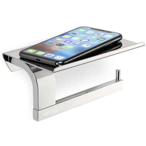 160S1 Porte-Papier Toilette Chrome avec Étagère – Monté au Mur, Acier Inoxydable 304 Poli, Durable & Élégant Porte-Papier Hygénique – Chrome (1/4)