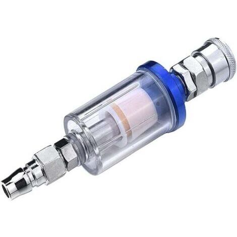 Vaporisateur Pistolet à Peinture 1/4" Piège à Eau en Ligne Filtre à Air Humidité Séparateur Régulateur pour air Outils Pneumatiques (1/4)