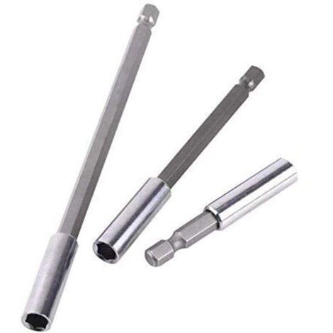 SUNXURY 3pcs 1/4" 60/100/150mm Perceuse Électrique Tournevis Embout Hexagonal Titulaire de Bits Extension Bar Porte-Bit Foret Magnétique Outil de la Tige (1/4)