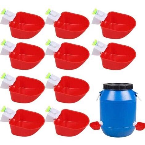 Tasses d'arrosage de Poulet, Dispositif d'eau de Canard Automatique - Abreuvoir à volaille Pas Facile à casser, contrle de l'eau intégré, Fonction Automatique pour Dinde, Oiseaux (1/4)