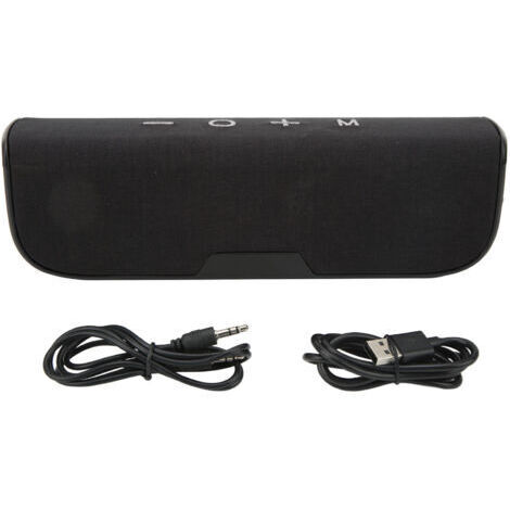 Enceinte sans fil 10 W IPX5 étanche FM AUX avec microphone intégré et batterie 3000 mAh, idéale pour le camping et la maison (noir et gris). (1/5)