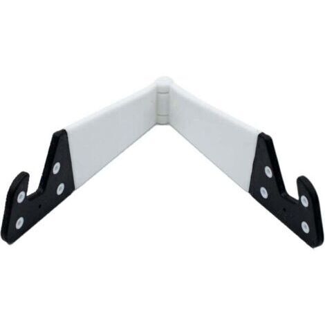 Support pour téléphones ou tablettes Support de table stable Angle jusqu'à 90° Compatible avec tous les modèles Pliable et de poche 11.3 x 3 cm Blanc (1/3)