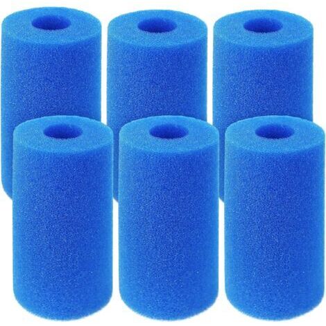 Lot de 6 éponges filtrantes type A – Cartouche de filtre de piscine – Diamètre 20cm – Réutilisables et lavables – Pour piscine et spa (1/5)