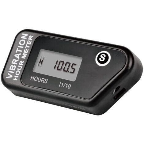Compteur horaire sans fil alimenté par batterie, jauge de détection de vibration pour tracteur de pelouse, chariot de golf(Black) (1/5)