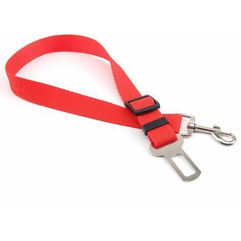 Laisse Ceinture de Sécurité pour Chien/Chat/Harnais Animaux de Compagnie pour Les sièges de Voiture- Rouge (1/4)
