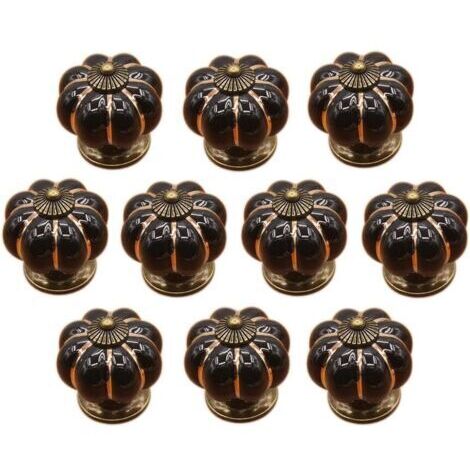 10 x Boutons de tiroir en céramique bouton de meuble forme citrouille pour tiroirs et placards de cuisine,Poignée de forme de potiron en céramique bouton commode armoire de cuisine placard tiroir poig (1/5)