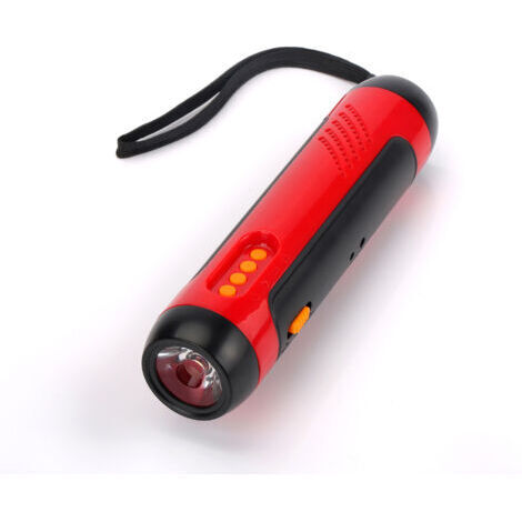 Lampe de poche portable à manivelle avec alarme radio FM 1800 mAh générateur LED pour la maison, le camping, la randonnée (1/5)