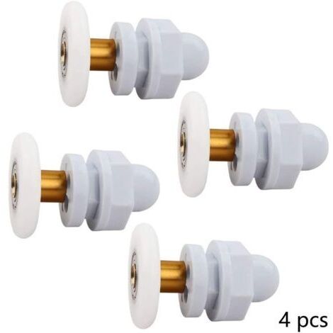 4 Pièces Rouleau Roulette Roulettes Coulissantes Rouleaux de Porte de Douche Roue pour Porte de Douche Roue pour Douche Coulissantes Porte Roue de Remplacement pour Rouleau (1/5)