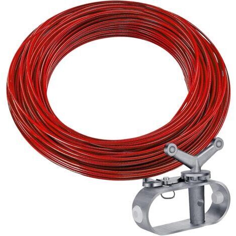 Corde de serrage de couverture de piscine, câble de couverture de piscine et kit de treuil, câble rouge de corde de couverture de piscine de 150 pieds pour la maison couvertures d'hiver de piscine hor (1/5)