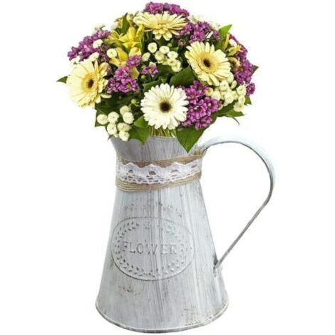 Vase de Fer, Vase de Fer Vintage, pichets de métaux rétro Fleurs pour Le Bureau de Maison Décoration de Noël de Style Campagne forgé (1/5)