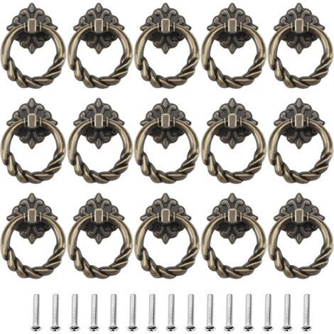 15 Pièces de Poignée de Porte Poignée de Tiroir de Porte Poignée de Tiroir Poignée d'armoire en Bronze pour Meubles de Cuisine Porte de Tiroir d'armoire (1/5)