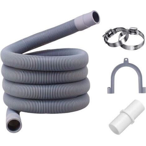 Tuyau d'évacuation, 2.5 m, 3/4", y compris support et colliers de serrage, pour machine à laver et lave-vaisselle (1/5)