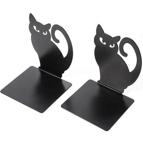 Serre-livres robustes (2 pièces) - Serre-livres en forme de chat persan - Créatif - Pour bureau, école, bureau (1/5)