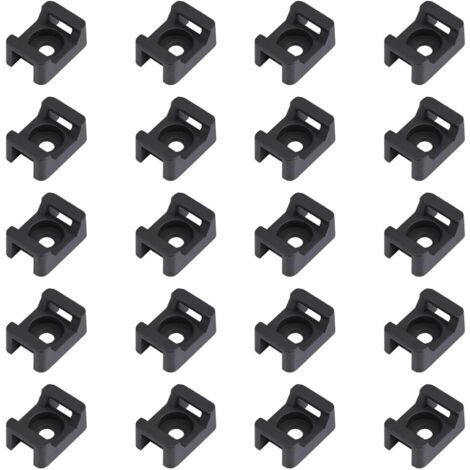 100PCS Attache de câble noir supports 23mmx16mm de type selle support de base de câble (1/5)