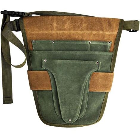 Ceinture à outils de jardinage pratique, avec plusieurs poches pour outils de jardinage en plein air(vert et marron) (1/5)
