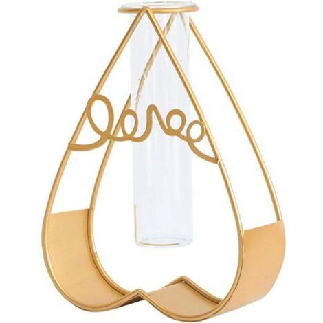 Vase En Verre Ins Style Nordique Hydroponique Forme Géométrique Fer Forgé Petit Ornements Hydroponiques, Utilisée Pour La Décoration De La Maison Murale De Restaurant (1/5)